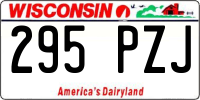 WI license plate 295PZJ