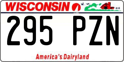 WI license plate 295PZN