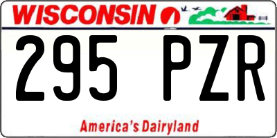 WI license plate 295PZR