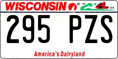 WI license plate 295PZS