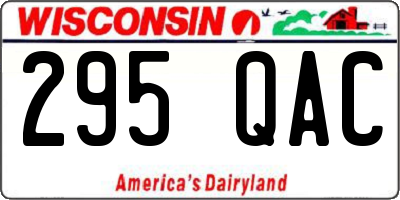 WI license plate 295QAC
