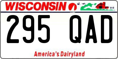 WI license plate 295QAD