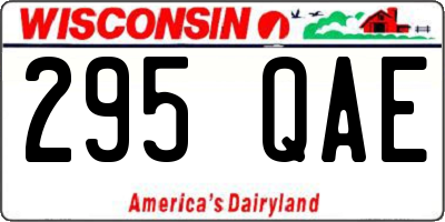 WI license plate 295QAE