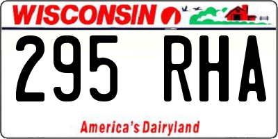 WI license plate 295RHA