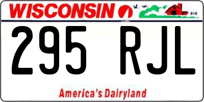 WI license plate 295RJL