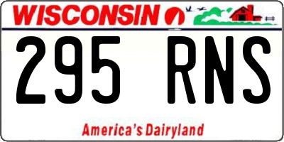 WI license plate 295RNS