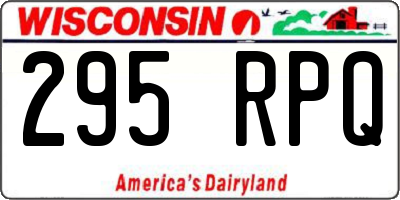 WI license plate 295RPQ