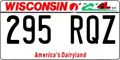 WI license plate 295RQZ