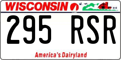 WI license plate 295RSR