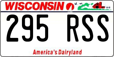 WI license plate 295RSS