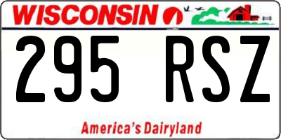 WI license plate 295RSZ