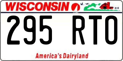 WI license plate 295RTO
