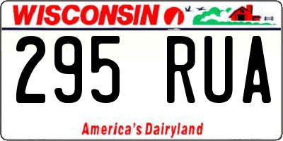 WI license plate 295RUA