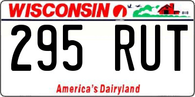 WI license plate 295RUT