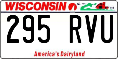 WI license plate 295RVU