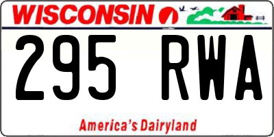 WI license plate 295RWA