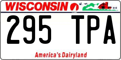 WI license plate 295TPA