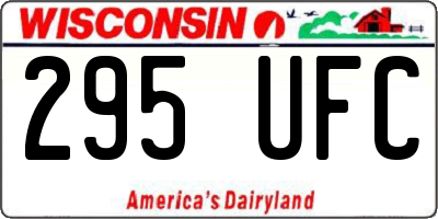 WI license plate 295UFC