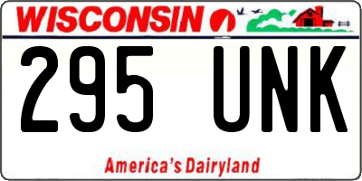 WI license plate 295UNK