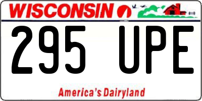 WI license plate 295UPE