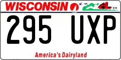 WI license plate 295UXP
