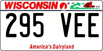 WI license plate 295VEE