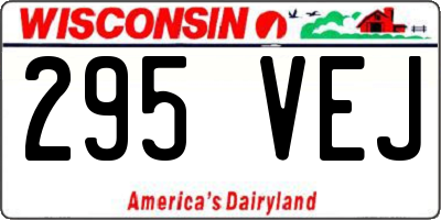 WI license plate 295VEJ