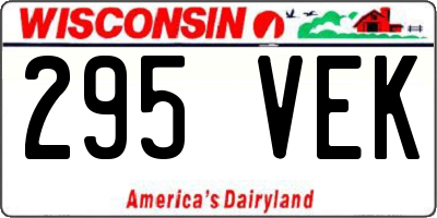 WI license plate 295VEK