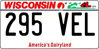WI license plate 295VEL