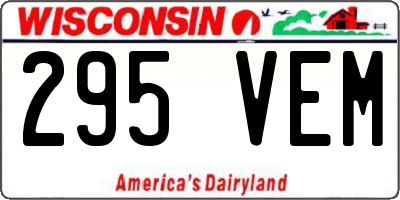 WI license plate 295VEM