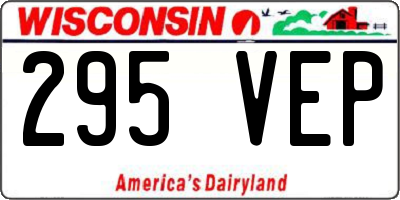 WI license plate 295VEP