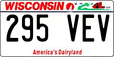 WI license plate 295VEV