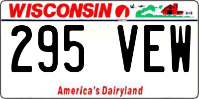 WI license plate 295VEW