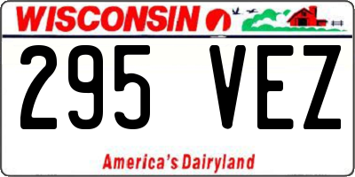 WI license plate 295VEZ