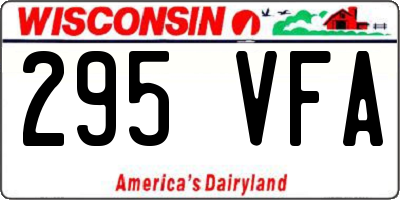 WI license plate 295VFA