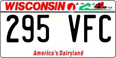 WI license plate 295VFC