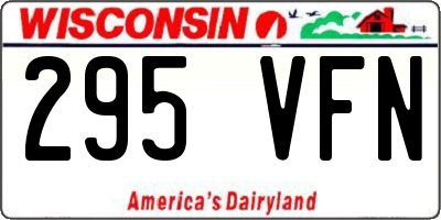 WI license plate 295VFN