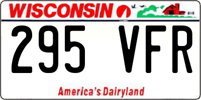 WI license plate 295VFR