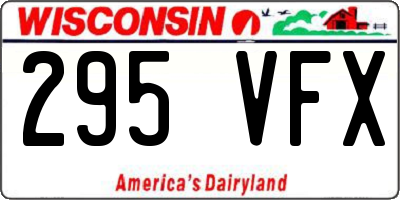 WI license plate 295VFX