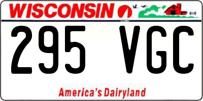 WI license plate 295VGC