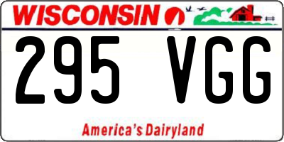 WI license plate 295VGG
