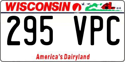 WI license plate 295VPC
