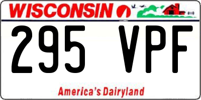 WI license plate 295VPF