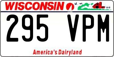 WI license plate 295VPM