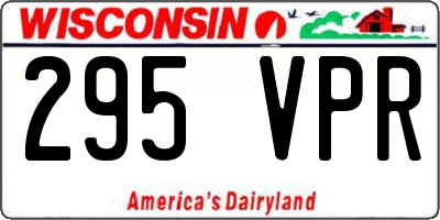 WI license plate 295VPR