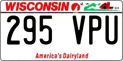 WI license plate 295VPU