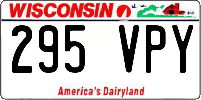 WI license plate 295VPY
