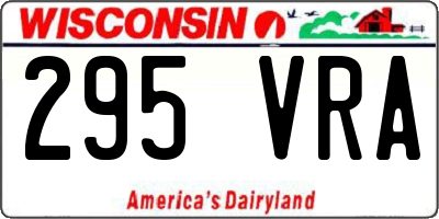 WI license plate 295VRA