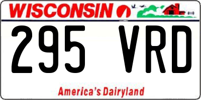 WI license plate 295VRD