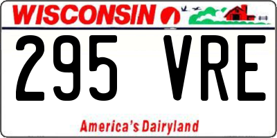 WI license plate 295VRE